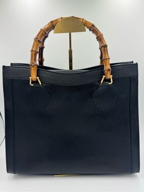 Gucci Diana Black Tote with Bamboo Handles & COA